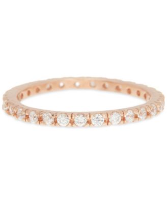 ADORNIA - 14k Rose Gold-Plated Crystal Eternity Band Ring
