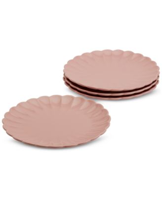 Tabletops Gallery - Pink Scalloped Dinner Plates, Set of 4