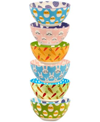 Certified International - Easter Patterned Bowls, Set of 6