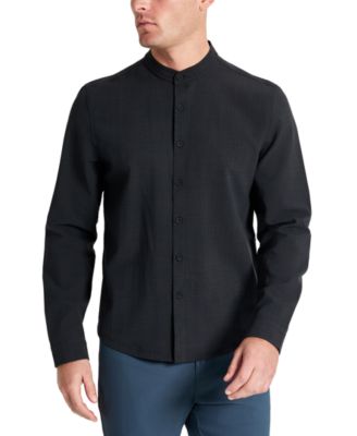 Kenneth Cole - Men's Slim-Fit Performance Stretch Textured Band-Collar Button-Down Shirt