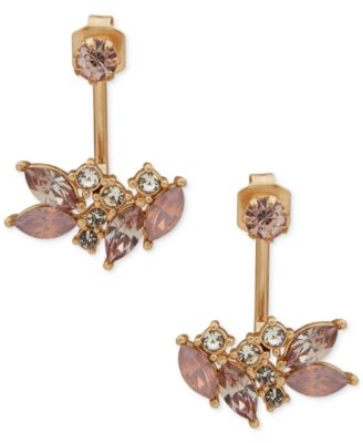 lonna & lilly - Gold-Tone Crystal & Crackled Stone Floater Earrings