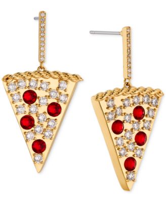 AJOA - 18k Gold-Plated Pav&eacute; & Color Crystal Pizza Slice Drop Earrings