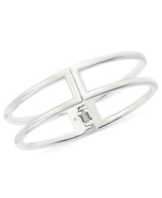 On 34th - Silver-Tone Double-Row Bangle Bracelet
