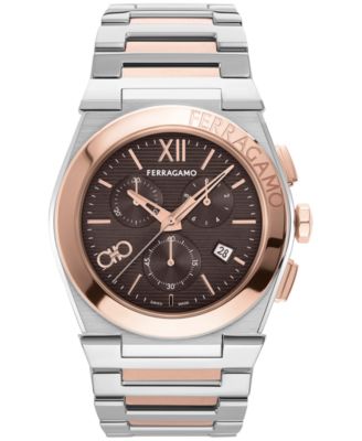 Ferragamo - Men's Swiss Chronograph Two-Tone Stainless Steel Bracelet Watch 42mm