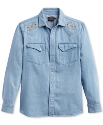 Pendleton - Men's Chandler Embroidered Long Sleeve Snap-Front Western Denim Shirt