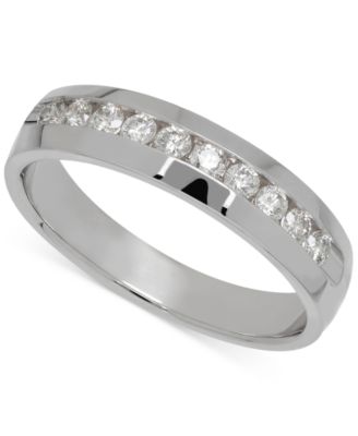 Macy's - Men's Diamond Band (1/2 ct. t.w.) in 14k White Gold or 14k Yellow Gold