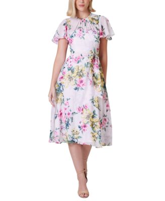 Jessica Howard - Women's Printed Chiffon Midi Dress