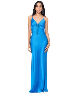Betsy & Adam - Women's Tie-Front V-Neck Gown