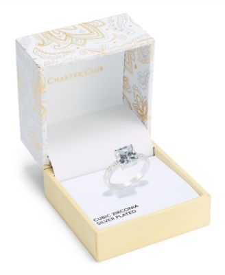 Charter Club - Gold-Plate Cubic Zirconia Split Halo Ring