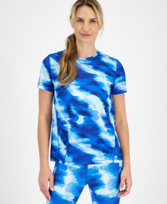 ID Ideology - Women's Shibori Wave Printed Mesh Tee