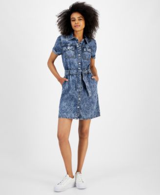 Celebrity Pink - Juniors' Cotton Snap-Front Denim Shirtdress Brand Name