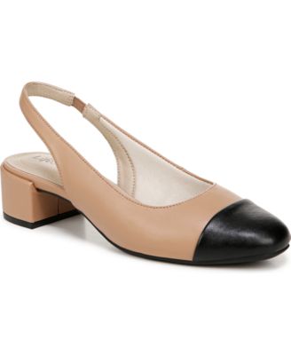 LifeStride - Women's Becoming Round Cap Toe Block Heel Slingback Pumps
