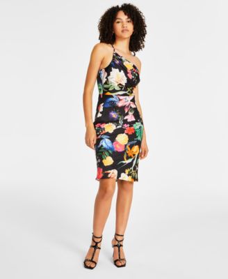 GUESS - Women's Cindy One-Shoulder Floral-Print Dress
