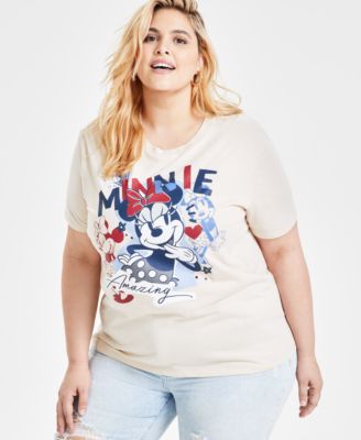 Disney - Trendy Plus Size Minnie Graphic Print T-Shirt