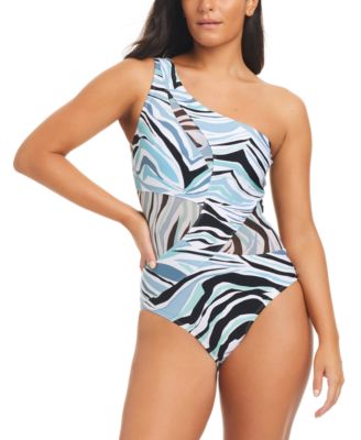 Beyond Control - Women's Printed One-Shoulder One-Piece Swimsuit