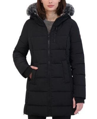 Nautica - Women's Faux-Fur-Trim Hooded Puffer Coat