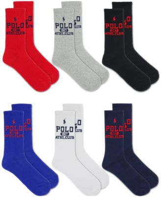Polo Ralph Lauren - Men's Athletic Club 1967 Crew Socks, 6-Pair