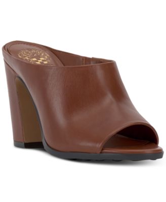 Vince Camuto - Women's Brianda Peep-Toe Heeled Mules