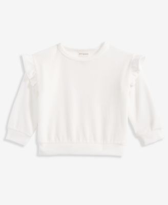First Impressions - Baby Girls Solid Ruffled Velour Top