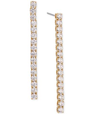 Eliot Danori - 18k Gold-Plated Cubic Zirconia Linear Drop Earrings