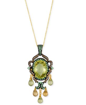 Le Vian - Multi-Gemstone Dangle Cluster 18" Pendant Necklace (16-1/2 ct. t.w.) in 14k Gold