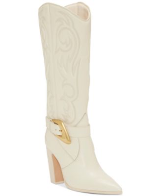 Vince Camuto - Women's Biancaa Wide-Calf Buckled Cowboy Dress Boots