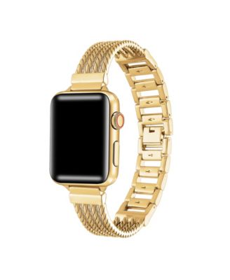 Posh Tech - Unisex Clara Gold Stainless Steel Bracelet Band for Apple Watch Size-38mm,40mm,41mm