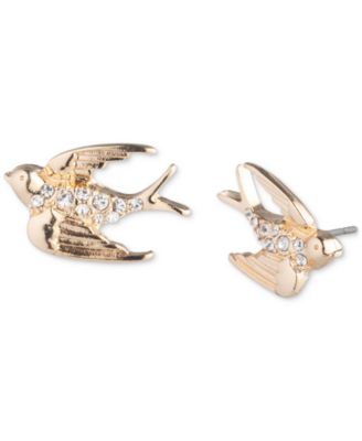 Marchesa - Gold-Tone Pav&eacute; Crystal Bird Stud Earrings