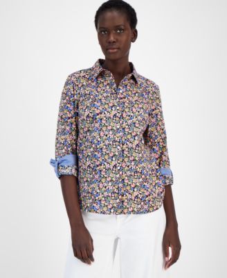 Nautica Jeans - Women's Brighton Ditsy Cotton Floral-Print Shirt