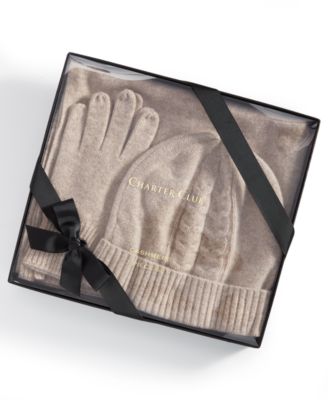 Charter Club - Cashmere Hat, Gloves & Scarf Boxed Set
