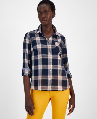 Tommy Hilfiger - Women's Plaid Crinkle Utility Shirt
