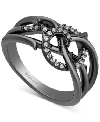 Disney Enchanted Vault - Diamond Maleficent Knotted Vine Ring (1/10 ct. t.w.) in Black Rhodium-Plated Sterling Silver