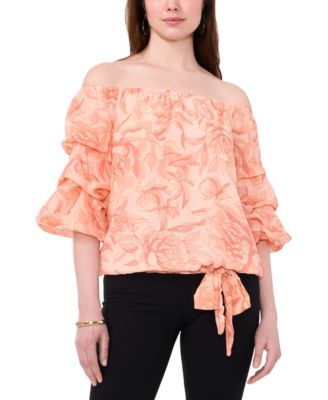 Vince Camuto - Women's Off-The-Shoulder Balloon-Sleeve Top