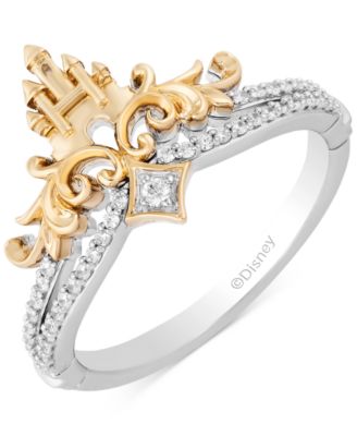 Disney Enchanted Vault - Diamond Castle Princess Tiara Ring (1/6 ct. t.w.) in Sterling Silver & 10k Gold