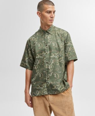 Mode of One - Men's Relaxed-Fit Stripe Button-Down Shirt