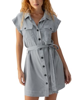 Sanctuary - Women's Theo Belted Cap-Sleeve Button-Up Dress