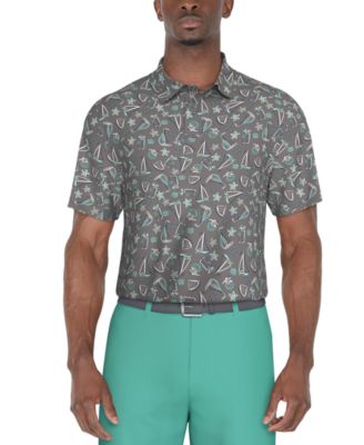 PGA TOUR - Men's Classic-Fit Stretch Performance Printed Golf Polo Shirt