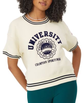 Champion - Women's Short-Sleeve Fleece Pullover Sweatshirt