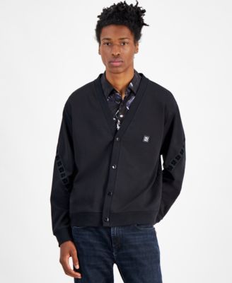 Hugo Boss - Men's Dequilos Oversized-Fit Logo-Taped Cardigan