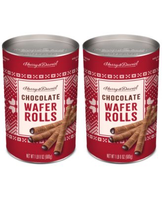 Harry & David - Holiday Chocolate Wafer Rolls Tin, 24 Oz, 2 Pack