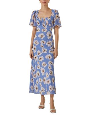 ASTR the Label - Women's Tie-Back Flutter-Sleeve Maxi Dress