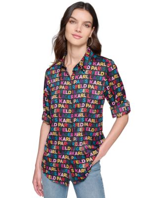 KARL LAGERFELD PARIS - Women's Logo Utility Shirt