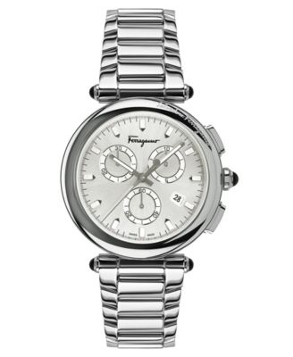 Ferragamo - Men's Swiss Chronograph Idillio Stainless Steel Bracelet Watch 42mm