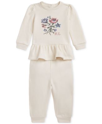 Polo Ralph Lauren - Baby Ruffled Fleece Sweatshirt & Jogger Pant Set