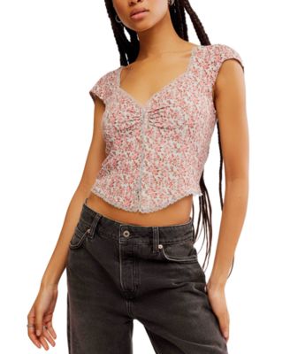 Free People - Women's Faye Floral-Print Ruched Top