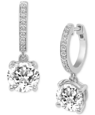 Badgley Mischka - Lab Grown Diamond Dangle Hoop Earrings (5-1/5 ct. t.w.) in 14k White Gold
