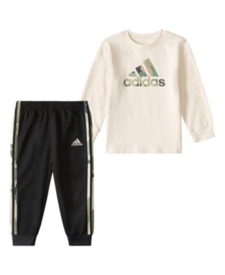 adidas - Two-Piece Long Sleeve Cotton Tee Jogger Set