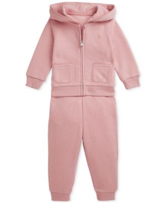 Polo Ralph Lauren - Baby Girls Zip-Up Hoodie & Pants, 2 Piece Set