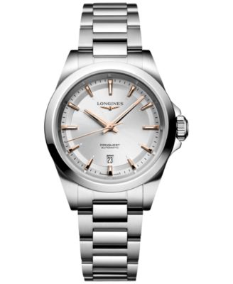 Longines - Women's Swiss Automatic Conquest Stainless Steel Bracelet Watch 30mm