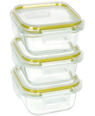 Sedona Kitchen - 3-Pc. Square Glass Food Storage Container Set